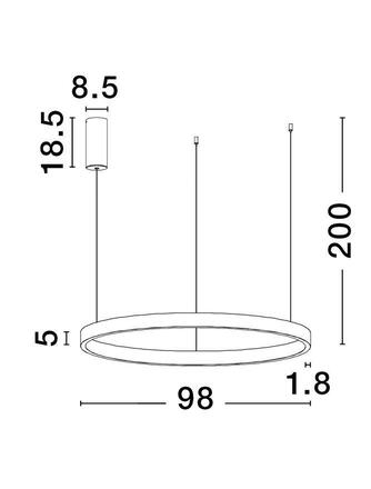 NOVA LUCE závěsné svítidlo ELOWEN broušený šampaň stříbrný hliník a silikon LED 100W 3000K stmívatelné 9345670