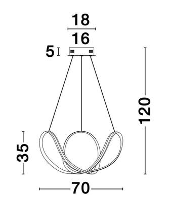 NOVA LUCE závěsné svítidlo APUS bílý hliník a akryl LED 50W 230V 3000K IP20 stmívatelné 9348052