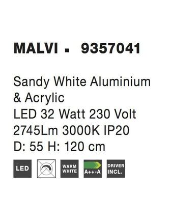 NOVA LUCE závěsné svítidlo MALVI bílý hliník a akryl LED 32W 230V 3000K IP20 9357041