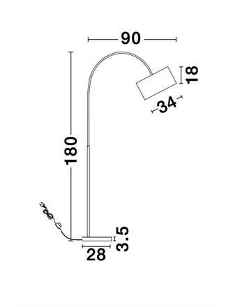 NOVA LUCE stojací lampa SAMA bílé stínidlo bílá hliníková základna E27 1x12W 230V IP20 bez žárovky 9401653