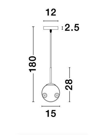 NOVA LUCE závěsné svítidlo SPADA zlatý kov a chromové sklo černý PVC kabel E27 1x12W 230V IP20 bez žárovky 9426751