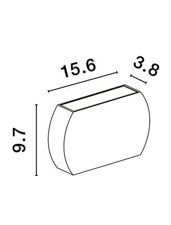 NOVA LUCE venkovní nástěnné svítidlo PARRIS antracitový hliník a čiré sklo LED 7.7W 3000K 220-240V 253st. IP65 9492630