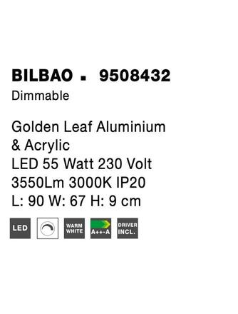 NOVA LUCE stropní svítidlo BILBAO plátkovaný zlatý hliník a akryl LED 55W 230V 3000K IP20 stmívatelné 9508432