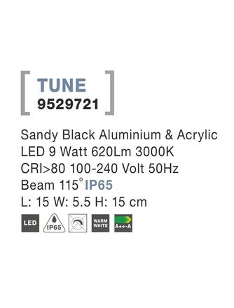 Nova Luce Venkovní hranaté nástěnné svítidlo TUNE - 9 W, 620 lm, 3000 K, bílo-černé NV 9529721