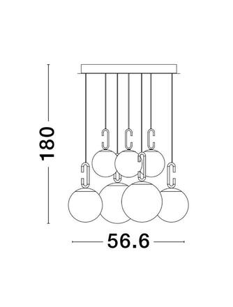 NOVA LUCE závěsné svítidlo HOOK saténový zlatý kov a opálové bílé sklo LED 52W 230V 3000K IP20 stmívatelné 9695221