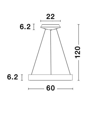 NOVA LUCE závěsné svítidlo RANDO SMART černý hliník a akryl LED 50W 230V 3000K - 4000K IP20 Tuya stmívatelné 9853044