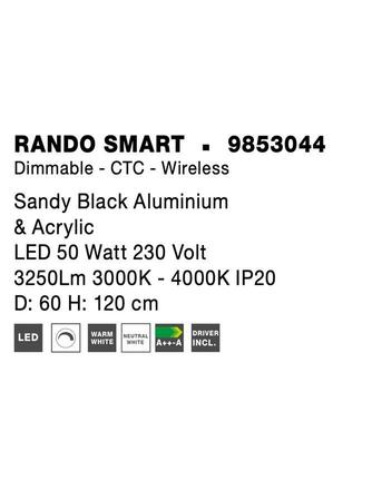 NOVA LUCE závěsné svítidlo RANDO SMART černý hliník a akryl LED 50W 230V 3000K - 4000K IP20 Tuya stmívatelné 9853044