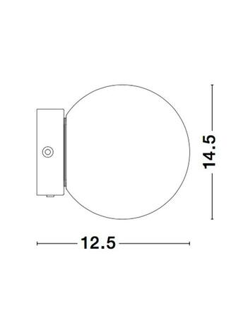 NOVA LUCE nástěnné svítidlo JOLINE černý kov a hliník bílé opálové sklo vypínač na těle LED 1x6W 230V 3200K IP20 9919601