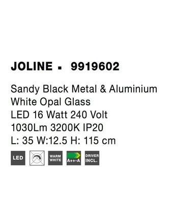 NOVA LUCE závěsné svítidlo JOLINE černý kov a hliník bílé opálové sklo LED 16W 240V 3200K IP20 9919602