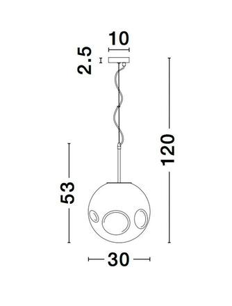 NOVA LUCE závěsné svítidlo MAYAN chromovaný kov kouřové šedé sklo E27 1x12W 230V IP20 bez žárovky 9988103