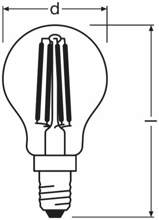 OSRAM LED STAR+ CL P Act&Rel FIL 44 non-dim 4W/827 E14