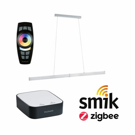 PAULMANN Startovací sada Zigbee 3.0 Smart Home smik Gateway dálkový ovladač + LED závěsné svítidlo Aptare 2700K 18W bílá/antracit stmívatelné