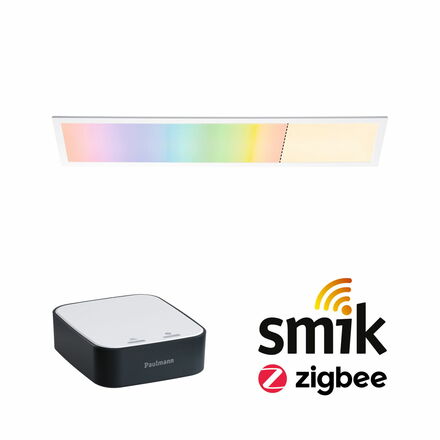 PAULMANN Startovací sada Zigbee 3.0 Smart Home smik Gateway + LED Panel Amaris 295x1195mm 35W RGBW+ bílá/antracit stmívatelné