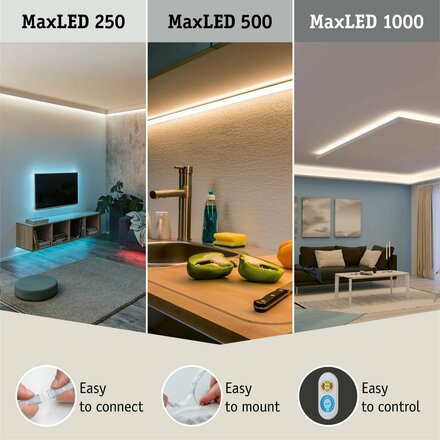 PAULMANN MaxLED 1000 LED Strip RGBW základní sada 3m IP44 33W 1000lm/m 72LEDs/m RGBW 75VA 705.29