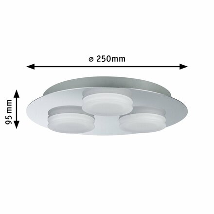 Paulmann stropní svítidlo LED Doradus IP23 3-ramenné 3x4,7W chrom 708.74 P 70874