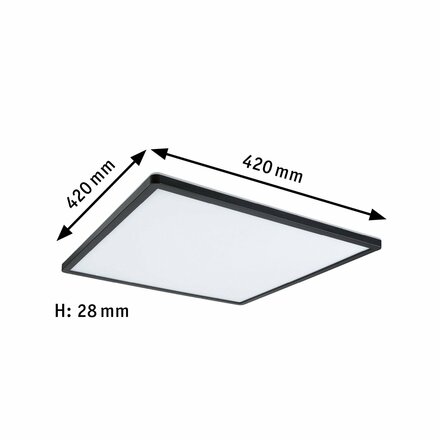 PAULMANN LED Panel 3-krokové-stmívatelné Atria Shine hranaté 420x420mm 2700lm 4000K černá