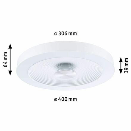 PAULMANN LED stropní svítidlo Volea IP44 3000K / 230V 4 / 18,5W stmívatelné bílá/stříbrná