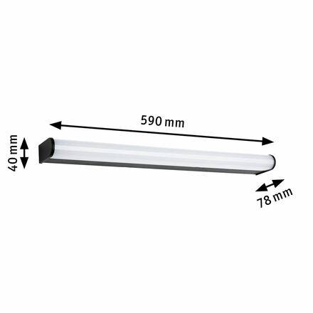 PAULMANN Selection Bathroom LED nástěnné svítidlo Arneb IP44 3000K 230V 12,5W černá