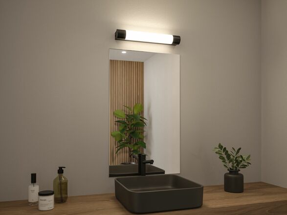 PAULMANN Selection Bathroom LED svítidlo k zrcadlu Orgon zásuvka IP44 3000K 230V 7,5W černá