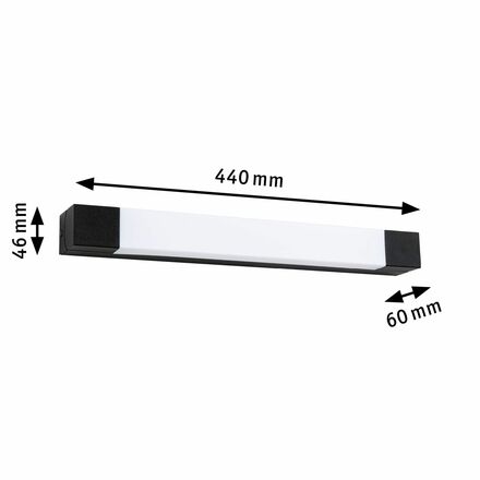 PAULMANN Selection Bathroom LED svítidlo k zrcadlu Quasar IP44 3000K 230V 7,5W černá