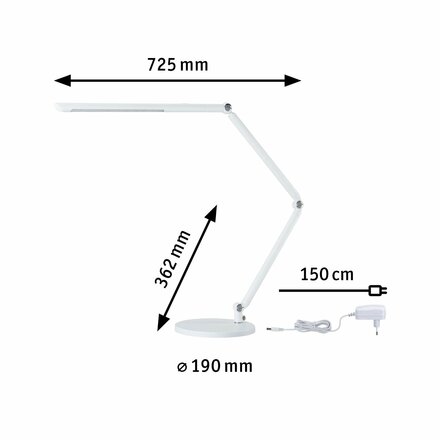 PAULMANN LED stolní lampa na psací stůl FlexBar bílá 10,6W WhiteSwitch 3.000K 789.11