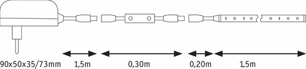 PAULMANN SimpLED Power Strip sada 1,5m neutrální bílá 17W s krytím 789.58 P 78958