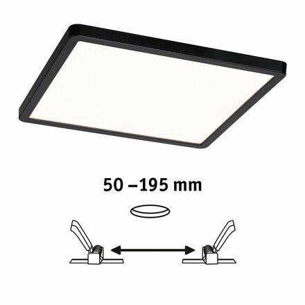 PAULMANN VariFit LED vestavné svítidlo Smart Home Zigbee Areo IP44 hranaté 230x230mm měnitelná bílá černá stmívatelné