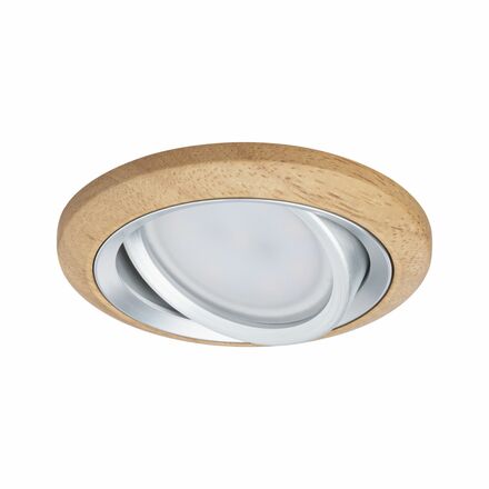 PAULMANN LED vestavné svítidlo Lanati 3ks sada kruhové 84mm 30° Coin 3x6W 230V 2700K dub/hliník broušený