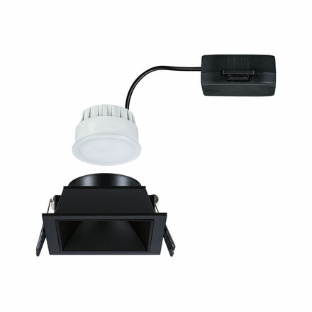 PAULMANN LED vestavné svítidlo 3-krokové-stmívatelné Cole Coin IP44 hranaté 88x88mm Coin 6W 230V stmívatelné 2700K černá