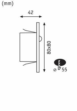 PAULMANN LED vestavné svítidlo do zdi Edge Quadro hranaté 80x80x42mm 1,2W 230V 2700K bílá