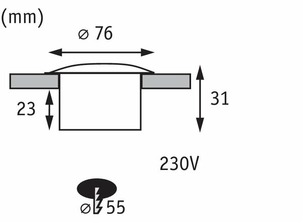 Paulmann Zápustné svítidlo do stěny báze IP65 1x1,4W LED 4000K 230V 937.41 P 93741