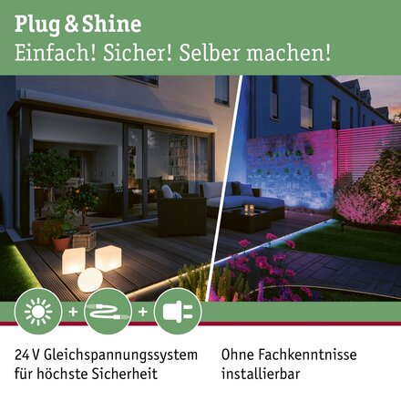 PAULMANN Plug & Shine ZigBee základní sada RGBW spot Pike 3x4W 24V 40° IP44 antracit 942.84