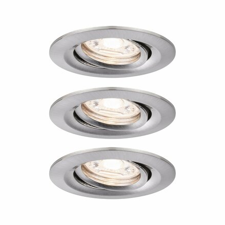 PAULMANN LED vestavné svítidlo Nova mini výklopné 3x4W 2700K kov kartáčovaný 230V 942.95