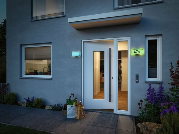 PAULMANN LED domovní číslo a svítidlo Smart Home Zigbee Sheera soumrakový senzor IP44 276x73mm RGBW+ 6,5W 230V antracit umělá hmota