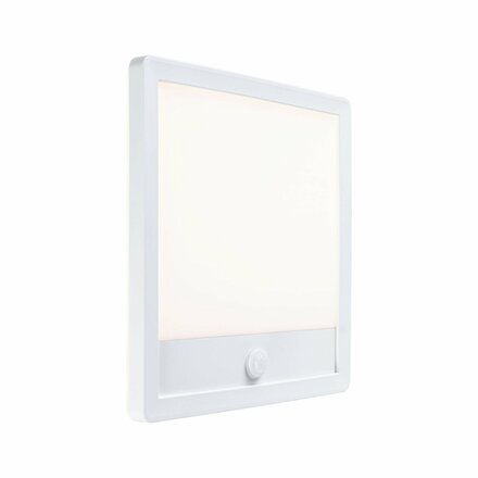 PAULMANN LED venkovní panel Lamina vč. pohybové čidlo IP44 hranaté 250x250mm 3000K 14,5W 230V bílá umělá hmota