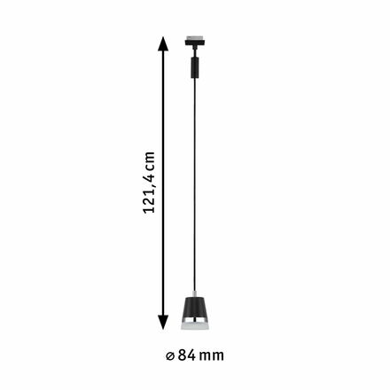 PAULMANN URail závěs Cone GU10 max. 10W 230V černá mat