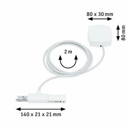 PAULMANN URail napájecí kabel 2m max. 1000W bílá