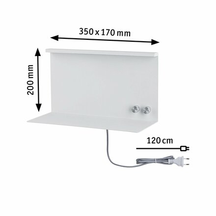 PAULMANN LED nástěnné svítidlo Jarina USB C 3000K / 230V 4,5 / 1x1,6W stmívatelné bílá mat 967.72