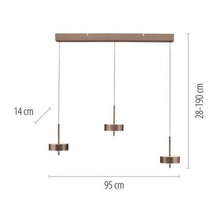 PAUL NEUHAUS Závěsné svítidlo Q-ROTATE 3 ramenné tmavá hnědá nastavitelná výška ZigBee 2700-5000K PN 2248-34