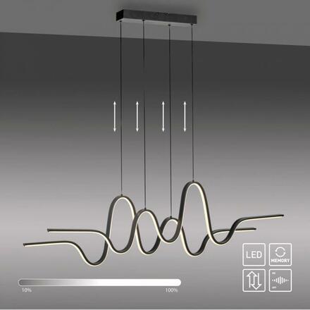 PAUL NEUHAUS LED závěsné svítidlo černé nastavitelná výška stmívatelné in 3 krokové SimplyDim 3000K PN 2292-18