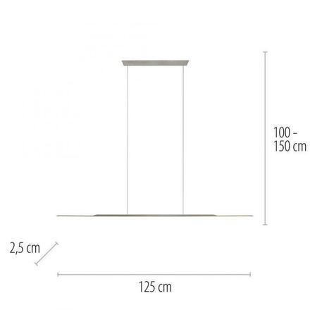 PAUL NEUHAUS Závěsné svítidlo PURE Surface šedá elox 125x25 nastavitelná výška 3000K PN 2301-15