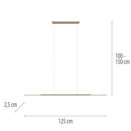 PAUL NEUHAUS Závěsné svítidlo PURE Surface bronz 125x25 nastavitelná výška 3000K PN 2301-97