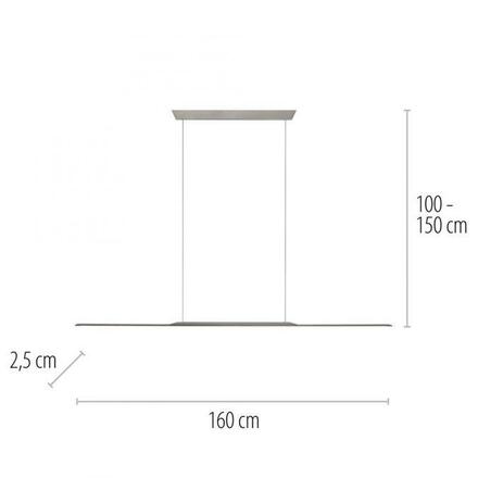 PAUL NEUHAUS Závěsné svítidlo PURE Surface šedá elox 160x25 nastavitelná výška 3000K PN 2302-15