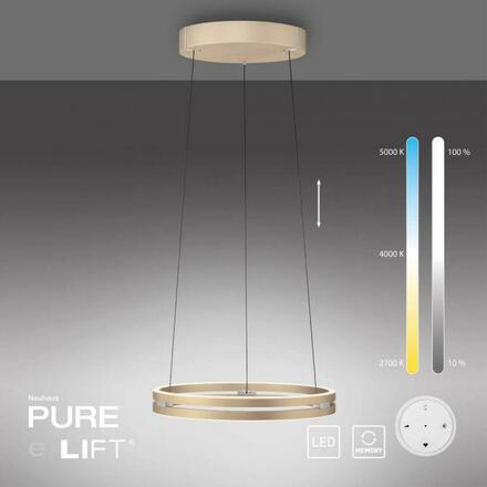 PAUL NEUHAUS LED závěsné svítidlo PURE E-Loop matná mosaz elektrické 2700-5000K PN 2550-60