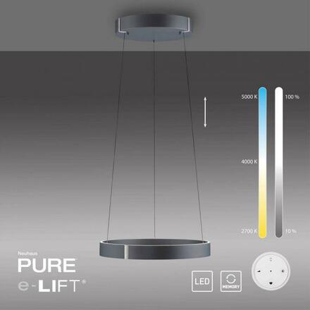 PAUL NEUHAUS LED závěsné svítidlo PURE E-Clipse šedá elektrické 2700-5000K PN 2560-15