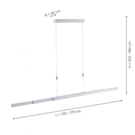 PAUL NEUHAUS LED závěsné svítidlo, lineární, hliník, nastavitelné 2700-5000K PN 2568-95