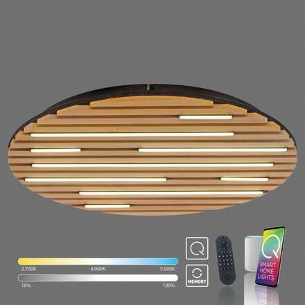 PAUL NEUHAUS LED nástěnné a stropní svítidlo Q-AKUSTIK dřevo, přírodní Smarthome ZigBee 2700-5000K PN 6421-79