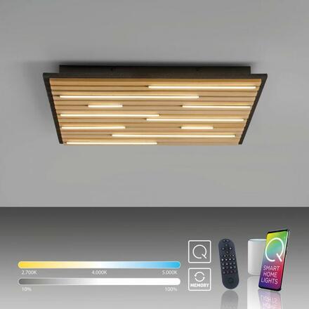 PAUL NEUHAUS LED nástěnné a stropní svítidlo Q-AKUSTIK dřevo, přírodní Smarthome ZigBee 2700-5000K PN 6423-79