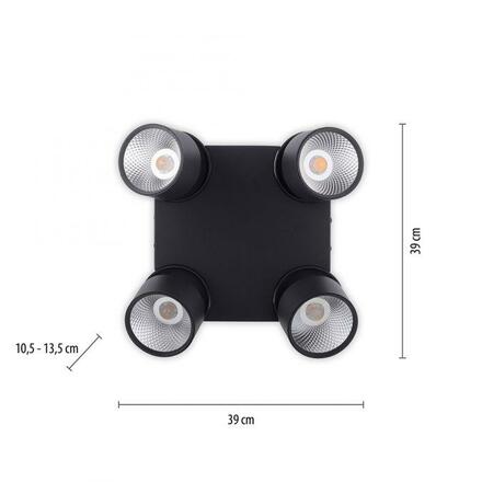 PAUL NEUHAUS LED stropní svítidlo PURE-NOLA černá 4 ramenné otočné stmívatelné krokově stmívatelné 3000K PN 6454-18