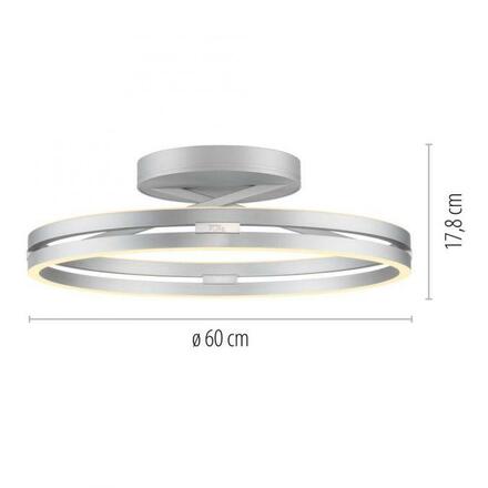 PAUL NEUHAUS LED stropní svítidlo PURE Loop hliník dálkový ovladač 2700-5000K PN 6552-95